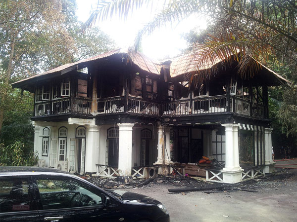 fire damage recovery project for a house in singapore